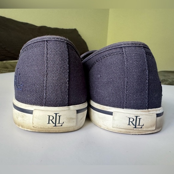 Lauren Ralph Lauren Blue Canvas Slip-On Sneakers Size 9 - Picture 5 of 7